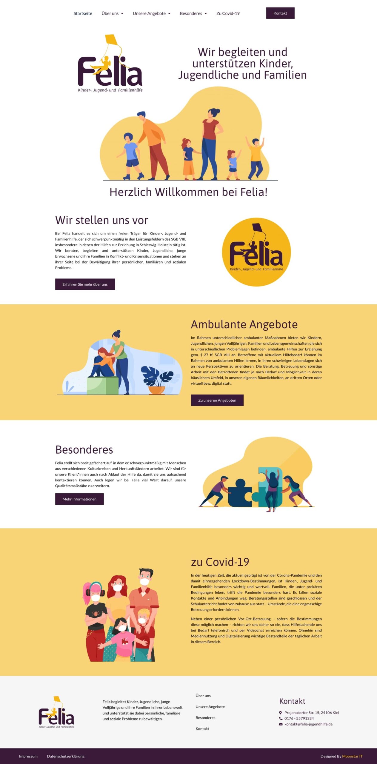 Webseite von Felia-Jugendhilfe